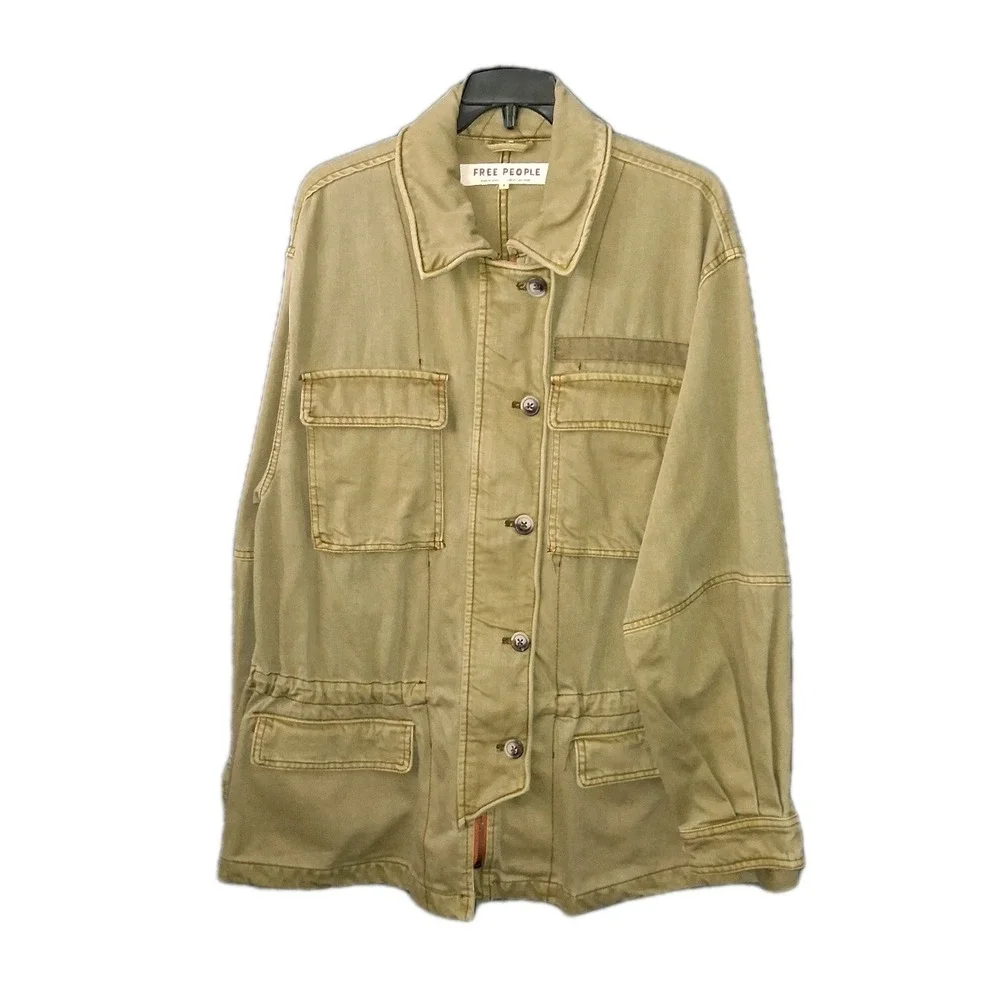 Free People Jacket Women's Small Olive‎ Utility Field Chore Barn Military Safari